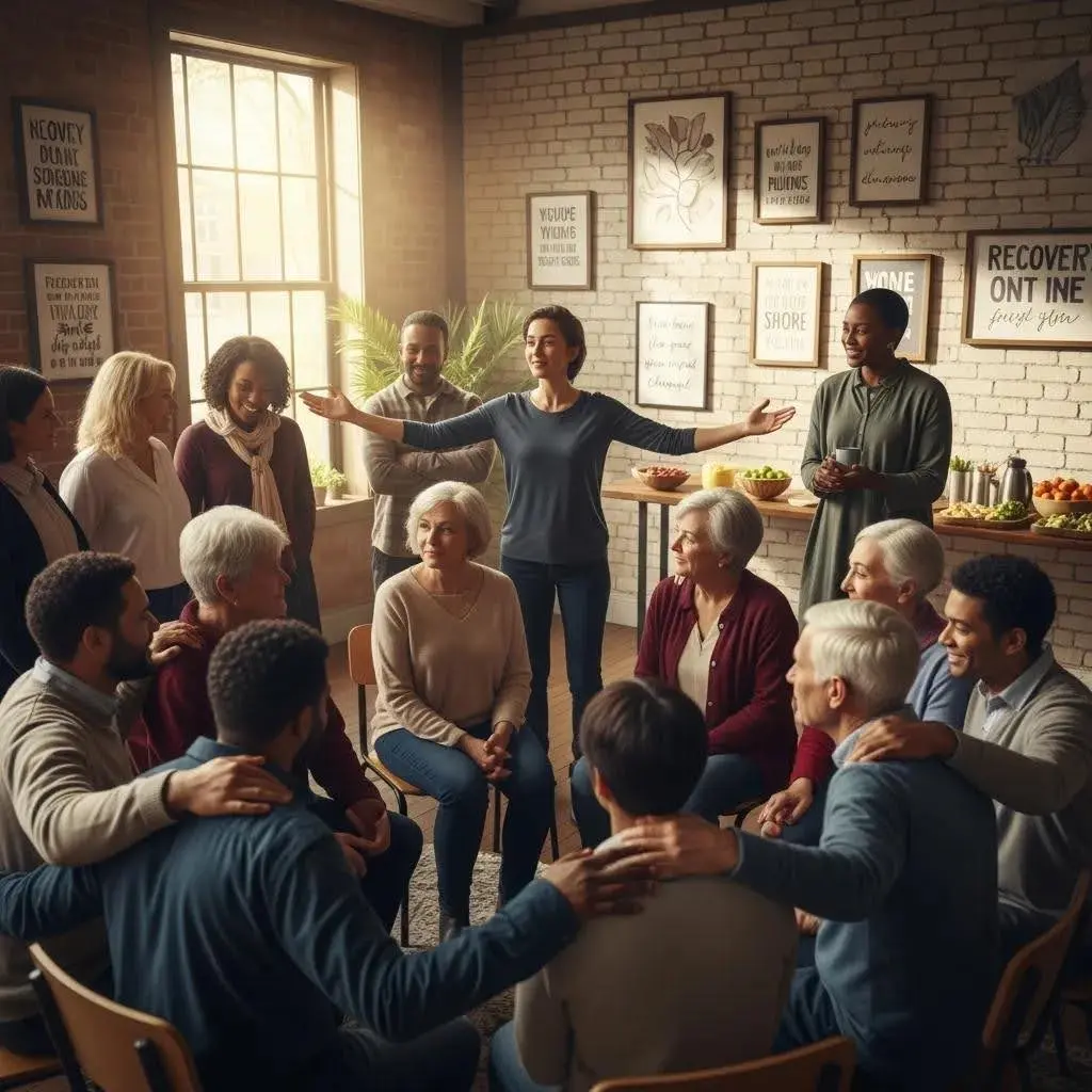 A diverse group supporting each other through recovery