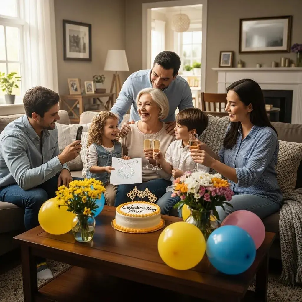 Family celebration of recovery milestone, highlighting the importance of support in addiction treatment