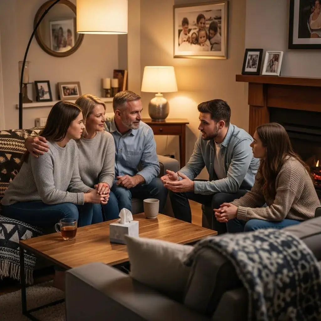 Family members discussing addiction recovery, emphasizing the importance of support in Partial Hospitalization Programs