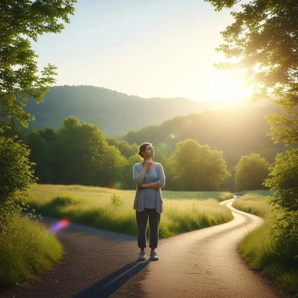 Person at a crossroads, representing the choice to stop substance use and begin recovery