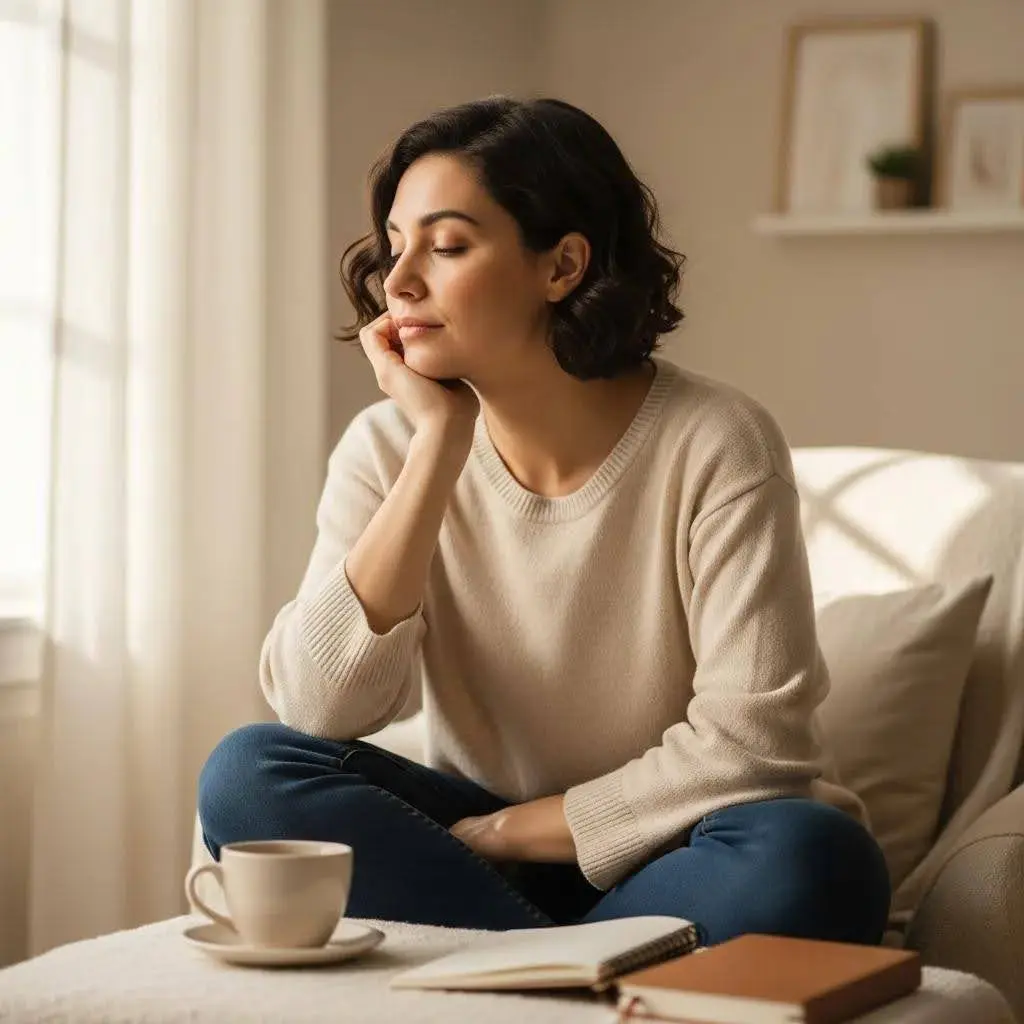 Person reflecting on mental health in a calm setting — exploring Xanax and schizophrenia