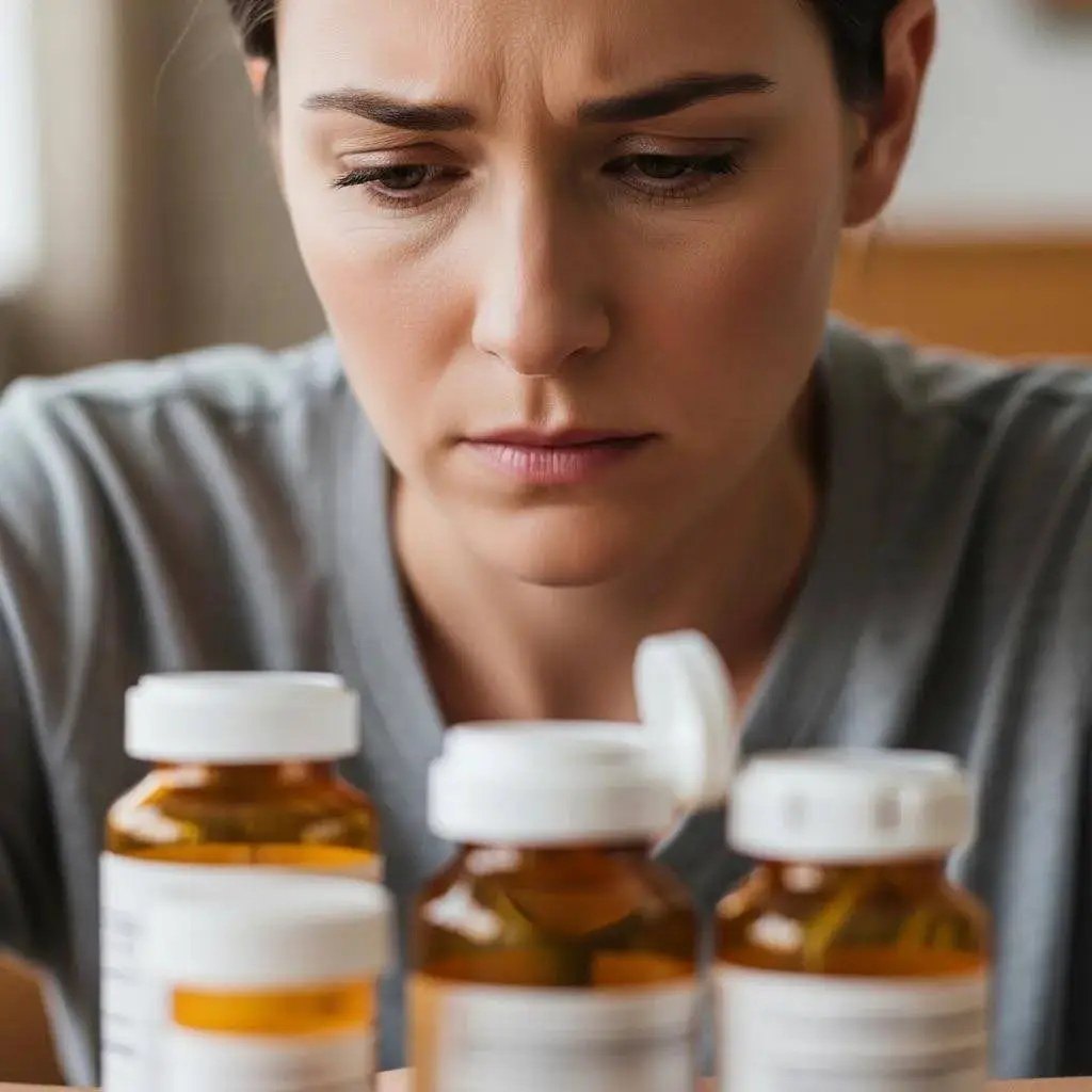 Person reflecting on signs and risks of opioid use disorder