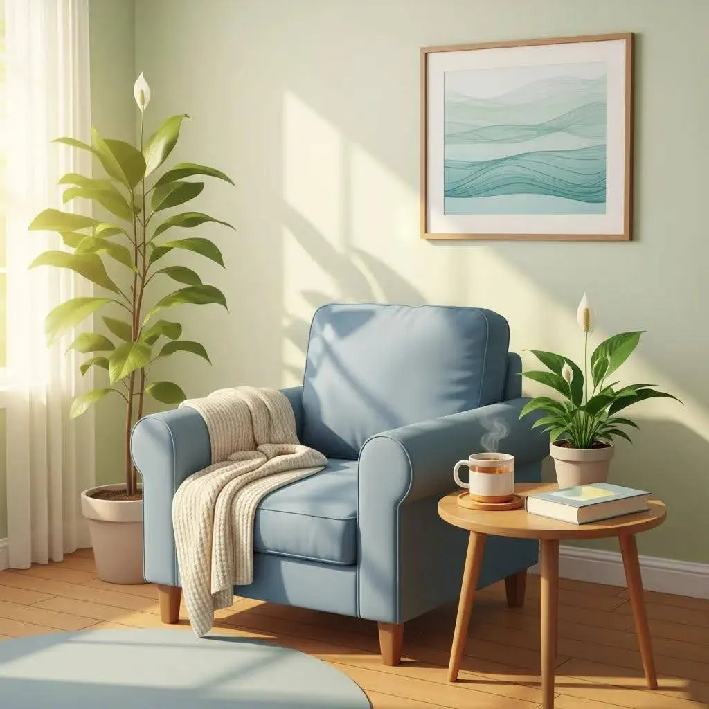 Recovery space symbolizing hope and tranquility for individuals sobering up from meth