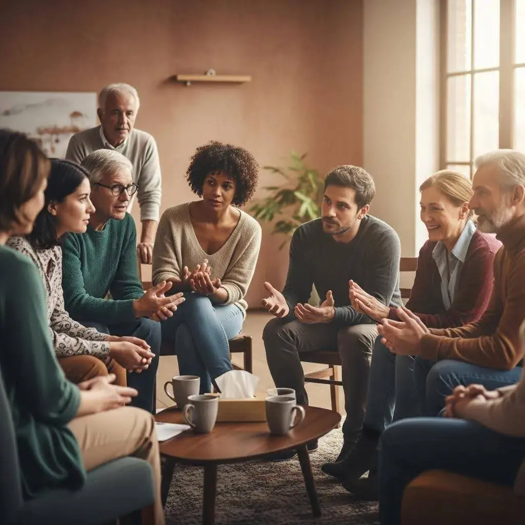 Supportive group therapy session highlighting detox timelines for various substances