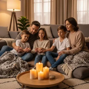 Family practicing mindfulness together to support a loved one in addiction recovery