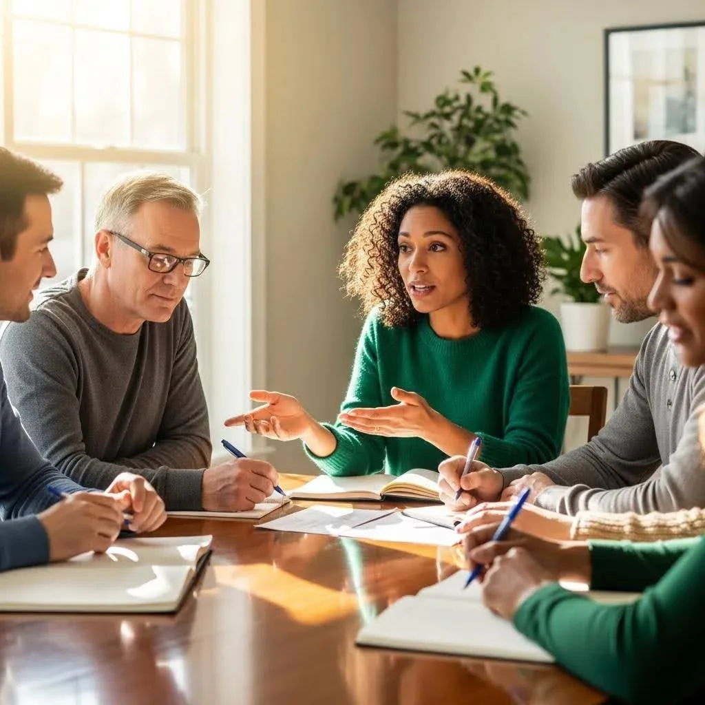 Group therapy session focused on skills training for emotional regulation in addiction recovery