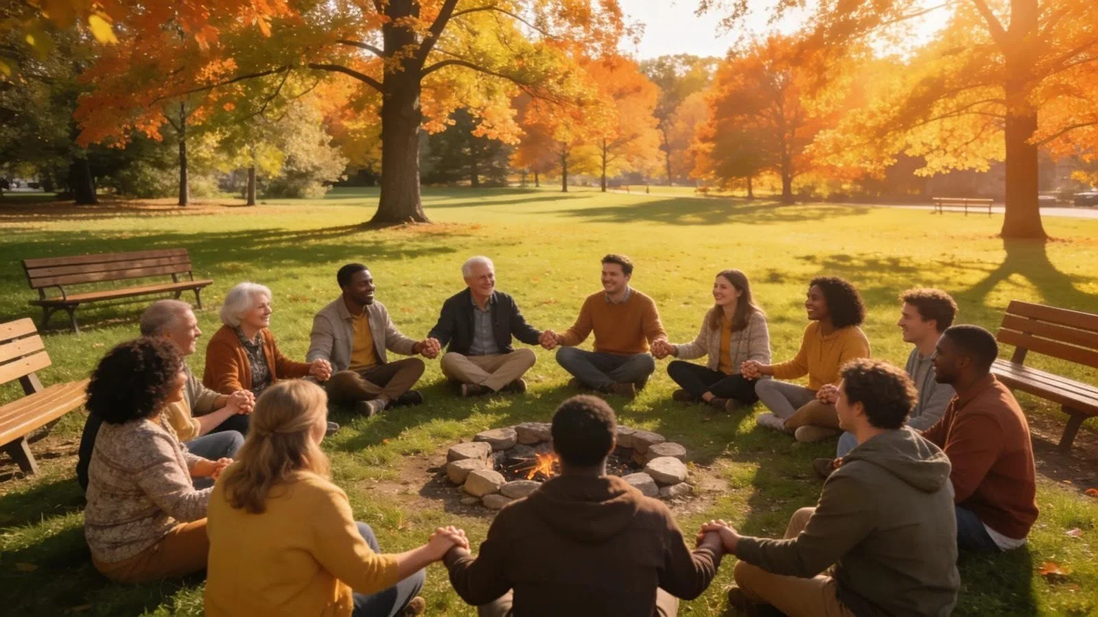 Supportive group scene reflecting Massachusetts addiction recovery services and community support